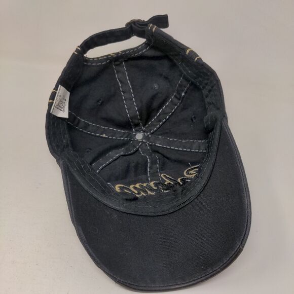 Bahamas Slideback Hat Black One Size Adjustable Strap Embroidered 6 Panel - Picture 6 of 7